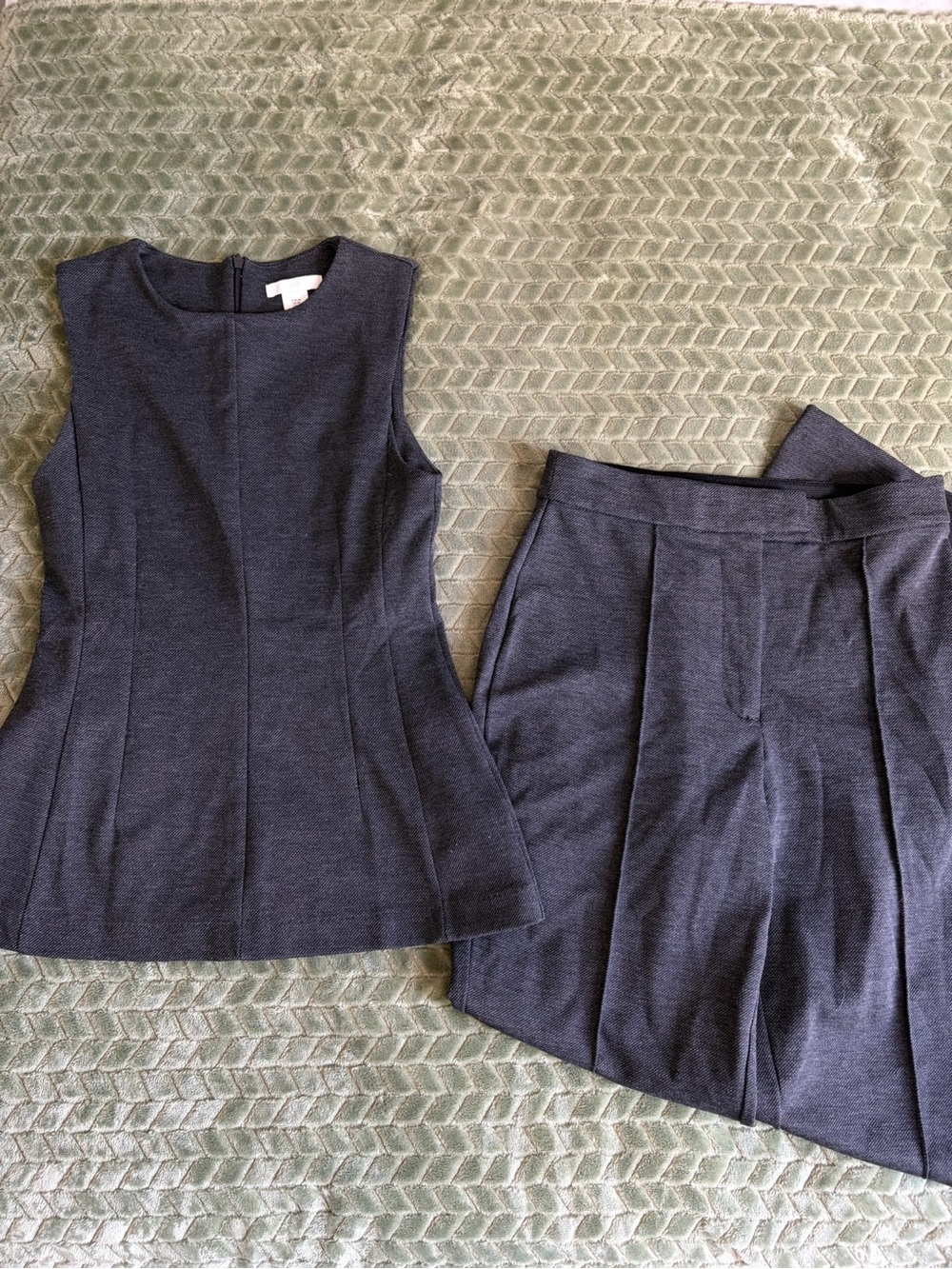 H&M Dark Navy Asymmetrical Two-Piece Knit Set